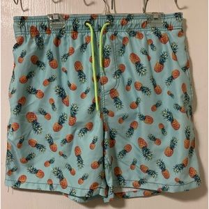 Men’s Size XL Swim Trunks with Pineapple Design
